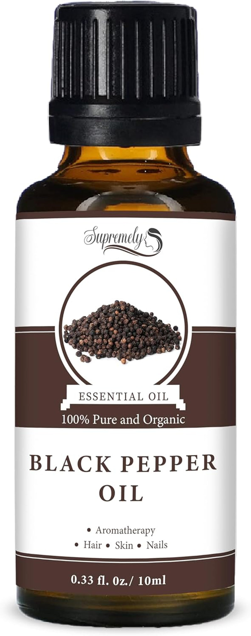 Black Pepper Essential Oil - 10Ml | Pure Natural Oil for Aromatherapy, Diffusers, Soap, and Candle Crafting | Ideal for Stress Relief and Curbing Cravings | Vegan & UK Made