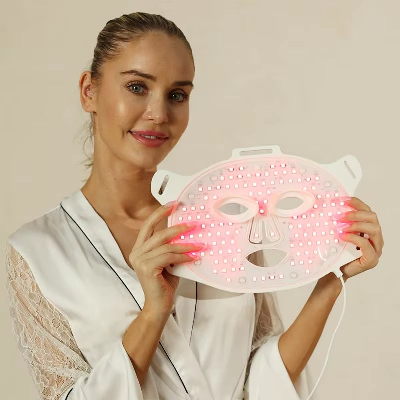 Led Red Light Therapy Face Facial Mask Red Light Therapy 660Nm 850Nm Face Mask I Far Red Light Mask 1000Mm