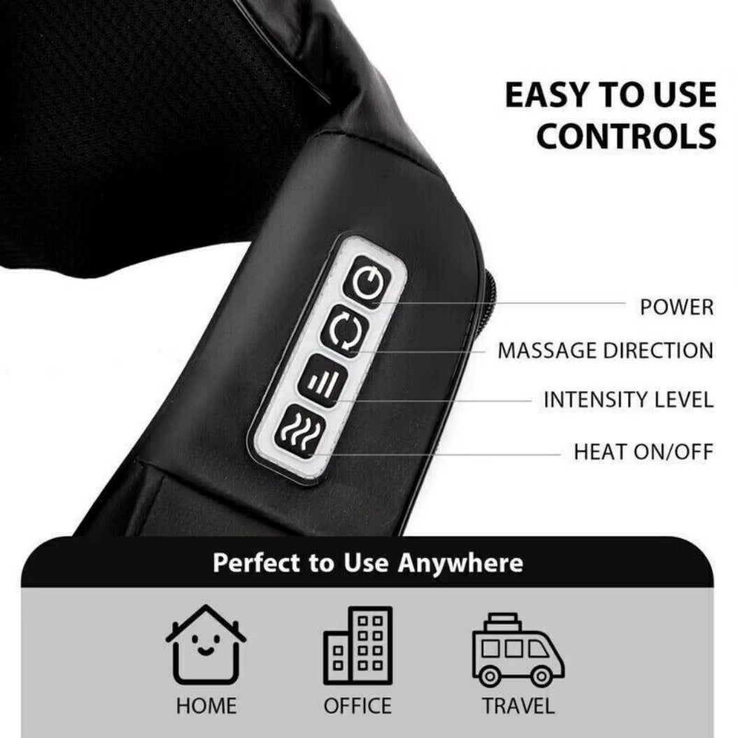 Wireless Neck and Back Massager Shiatsu Deep Kneading Massage Shawl Cervical Relaxing Trapezius Body Massager for Neck Waist Leg