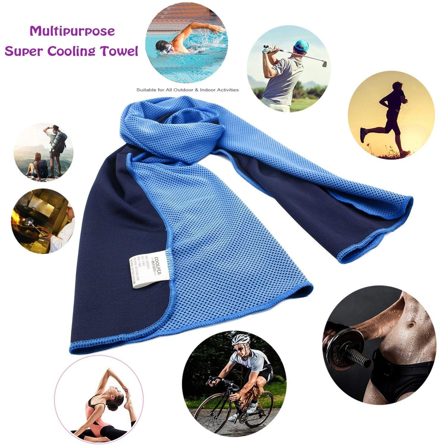 Instant Cooling Sports Towel — Ice Cold Sweat Scarf for Gym & Outdoor Workouts