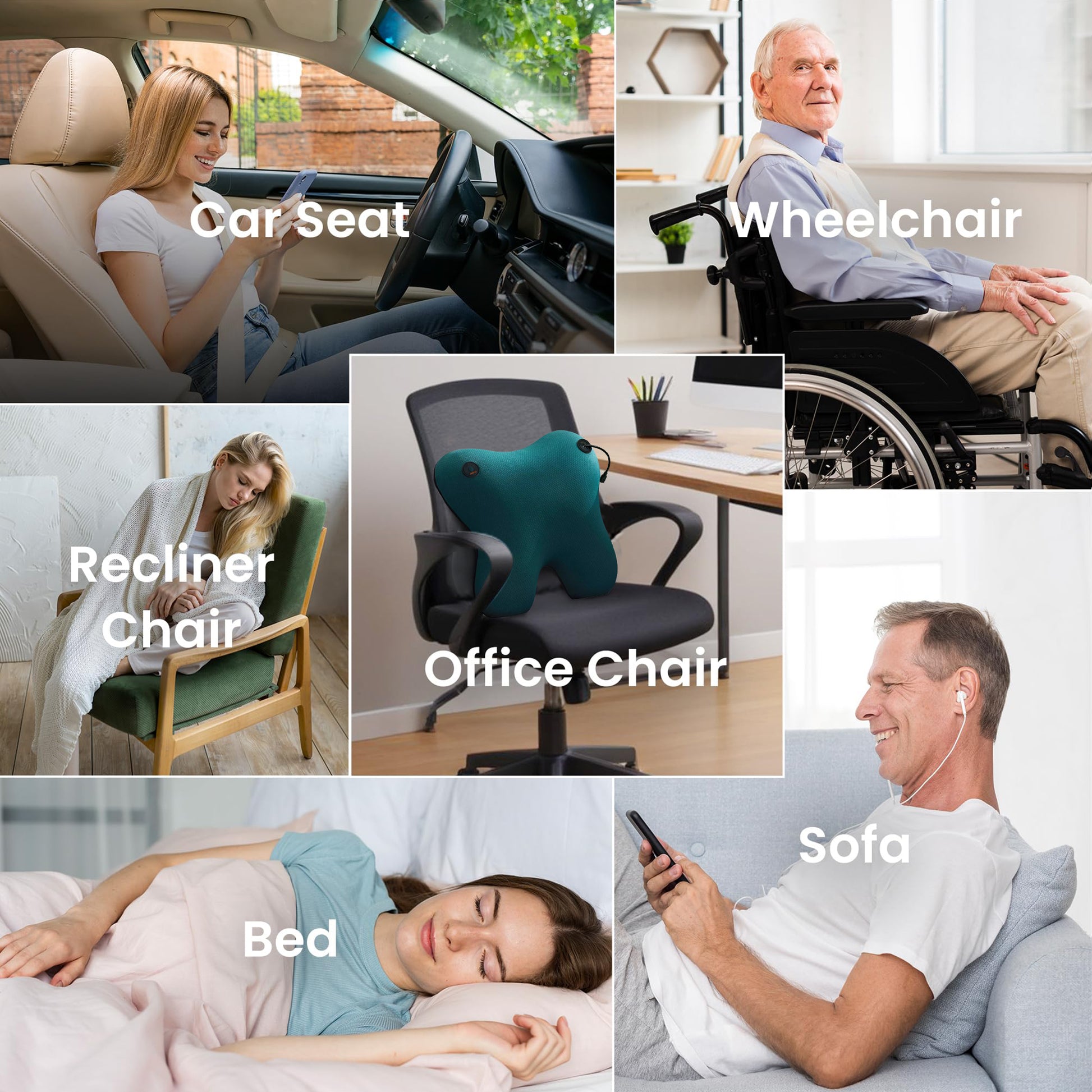 Neck and Back Deep Acupressure Massager Full Body Massage Pillow Ideal Gift