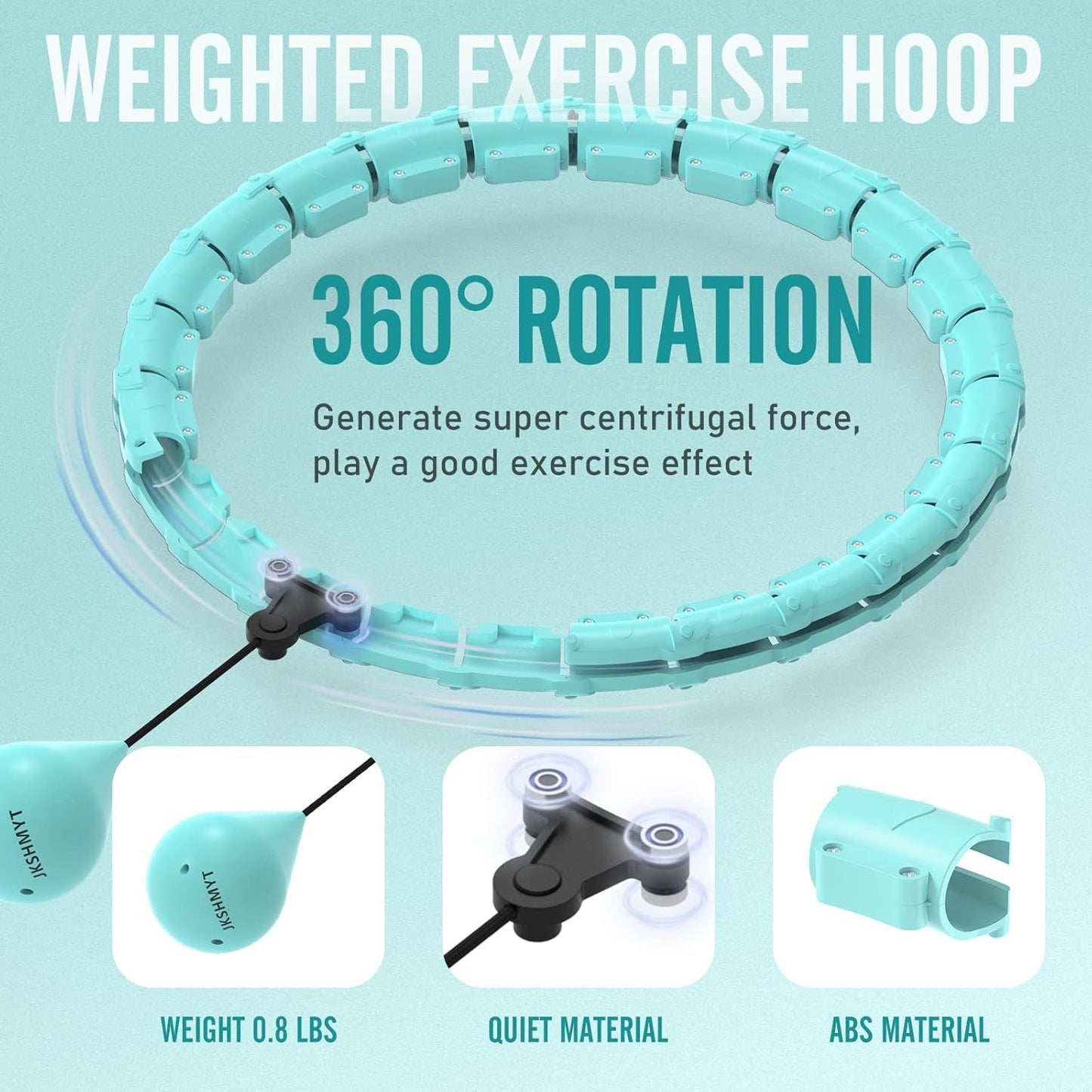 Weighted Infinity Hula Hoop for Fitness – Adjustable Smart Hoop for Home Workout & Weight Training