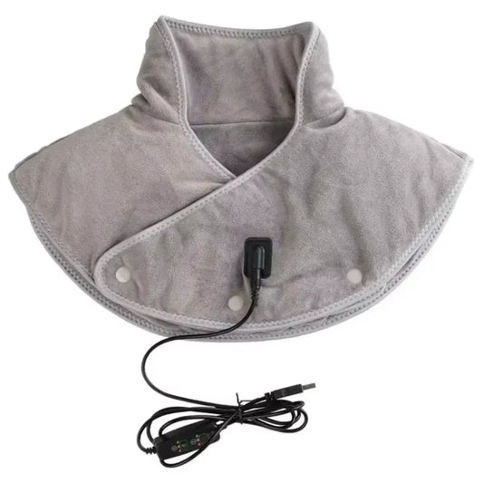 Electric Shoulder Neck Vibrating Massager Wrap Thermal Shoulder Back Warmer Heated Scarf USB Cervical Brace Relief Fatigue Tool