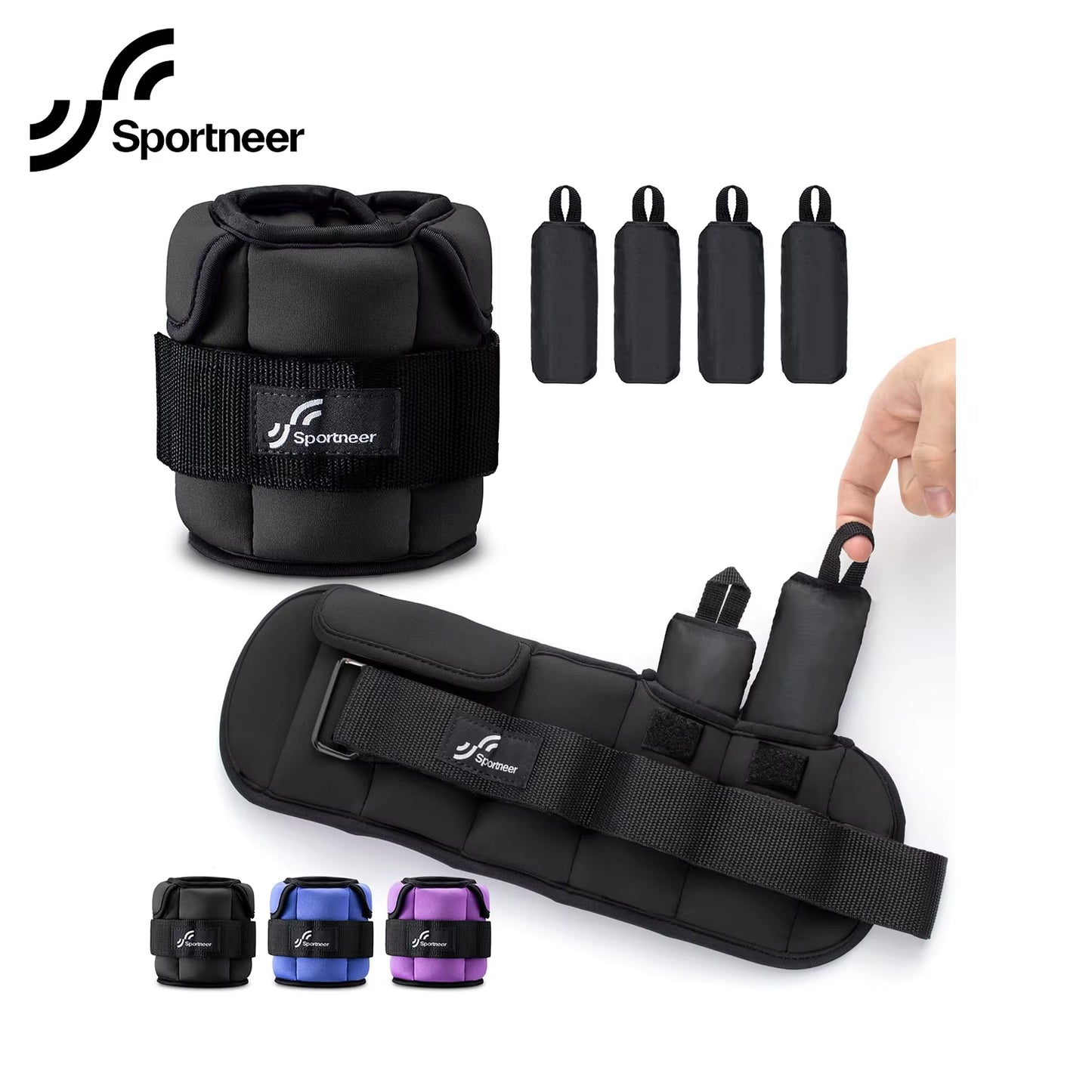 Adjustable Wrist and Ankle Weights for Women and Men 1 Pair 1 2 3 4 6 7 8 10 Lbs Adjustable Leg Weight for Gym Fitness