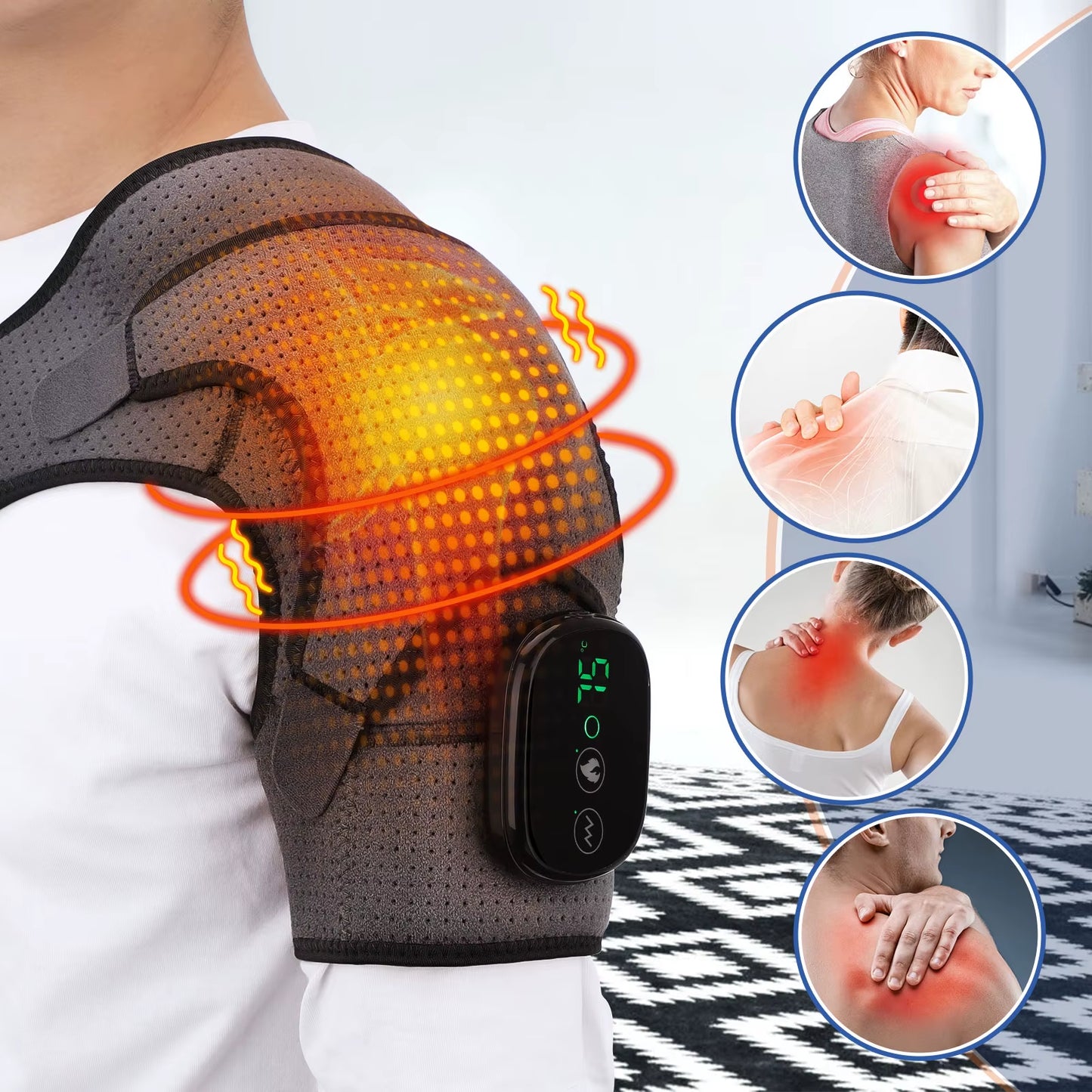 Electric Heated Shoulder & Back Relaxation Pad — Muscle Soothing Wrap