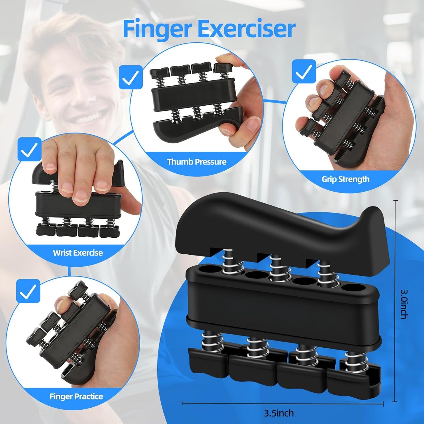 5-Piece Grip Strength Trainer Kit — Adjustable Hand & Forearm Workout Set