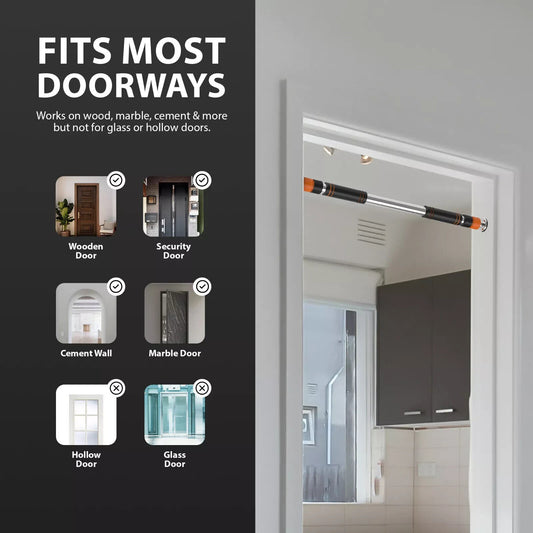 DOOR HOME EXERCISE WORKOUT TRAINING GYM BAR CHIN up SIZE ADJUSTABLE FITNESS PULL