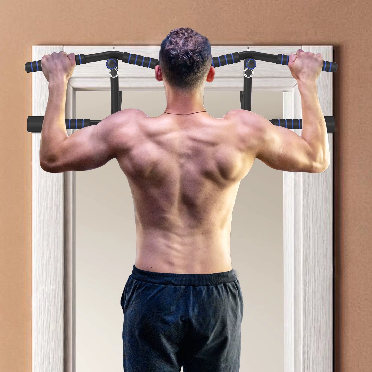 Pull-Up Bar for Doorway – Multi-Grip, No Screws, Heavy-Duty Home Workout Bar