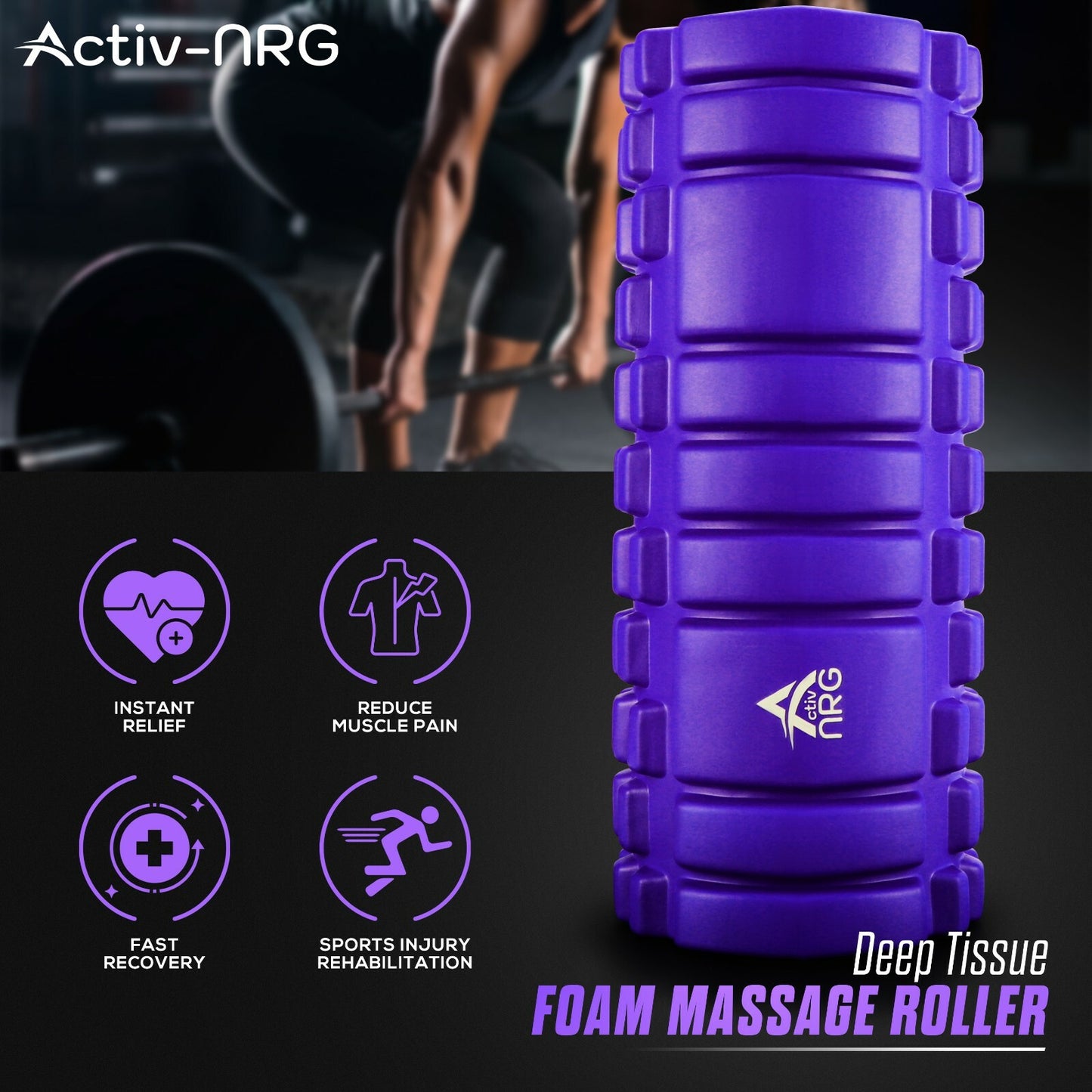 Foam Fitness Roller for Deep Tissue Massage Grid Muscle Trigger Point Muscles