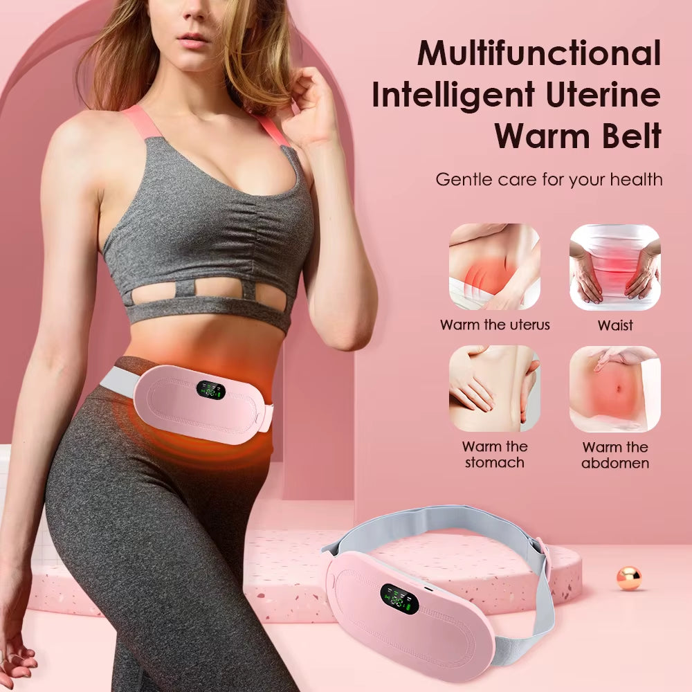 Lady Menstrual Heating Pad Warm Palace Belt Relieve Menstrual Pain Hot Compress Massager Uterus Cold Dysmenorrhea Relieving Belt