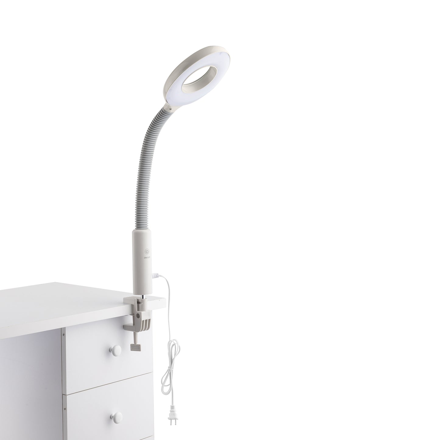 ABS Shell PC Water Cup Cross Iron Pin with 3X Magnifying Glass White Spray Machine