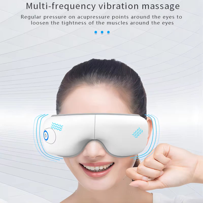 Folding Eye Massager Eye Mask with Heat and Bluetooth Music Airbag Eye Care Device Gift for Eye Strain Dry Eye Improve Sleep