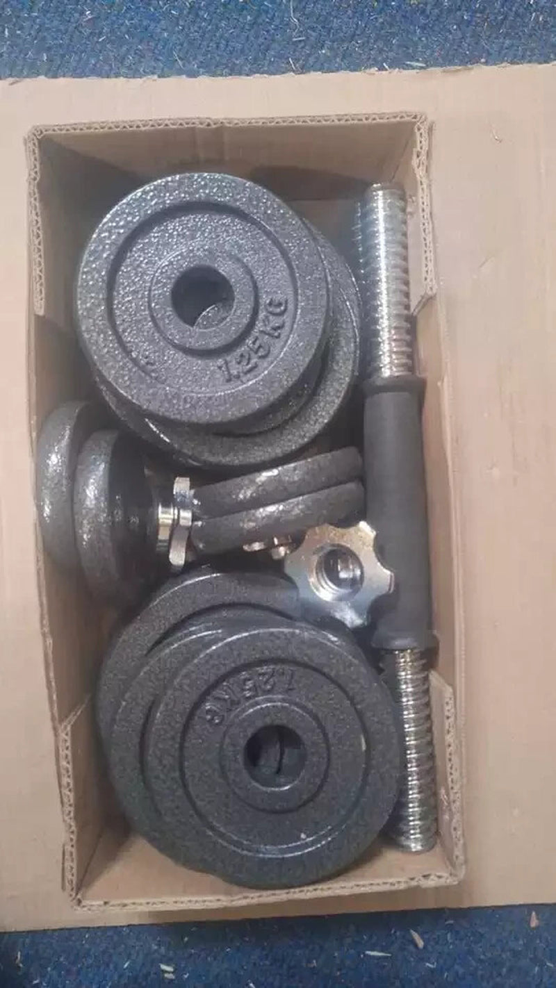 20KG Adjustable Dumbbells Pair Cast Iron Weights Set Gym Fitness Barbell