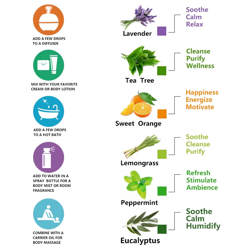 Pure Aromatherapy Essential Oils Set Diffuser Essential Oil Organic Essential Oil Pure (10Ml)