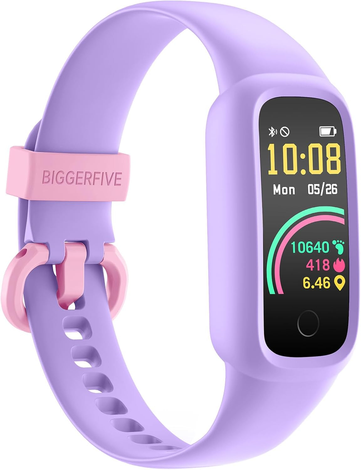 Vigor 2 L Kids Fitness Tracker Watch for Boys Girls Ages 5-15, Activity Tracker, Heart Rate Sleep Monitor, IP68 Waterproof, Pedometer, Calorie Step Counter Watch, Lilac