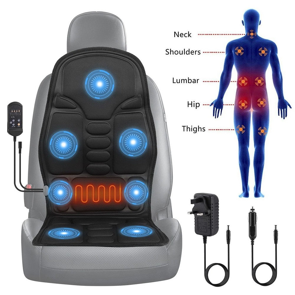 Full Back Massage Cushion with Heat – Car & Home Seat Massager Pad