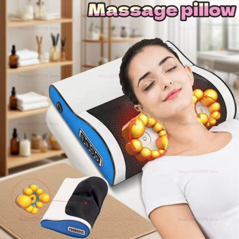 Multi Functional Neck and Shoulder Massager Home Neck and Back Kneading Pillow with Multiple Adjustable Hot Compress Massage