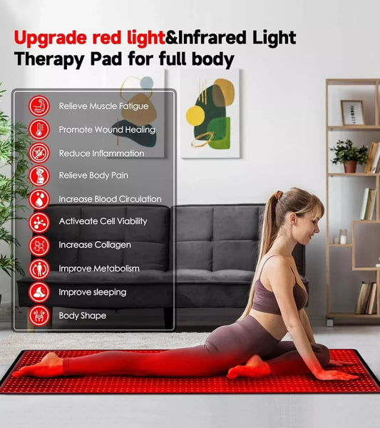660Nm 850Nm LED Red Light Therapy Yoga Mat Health Relaxation Whole Body Infrared