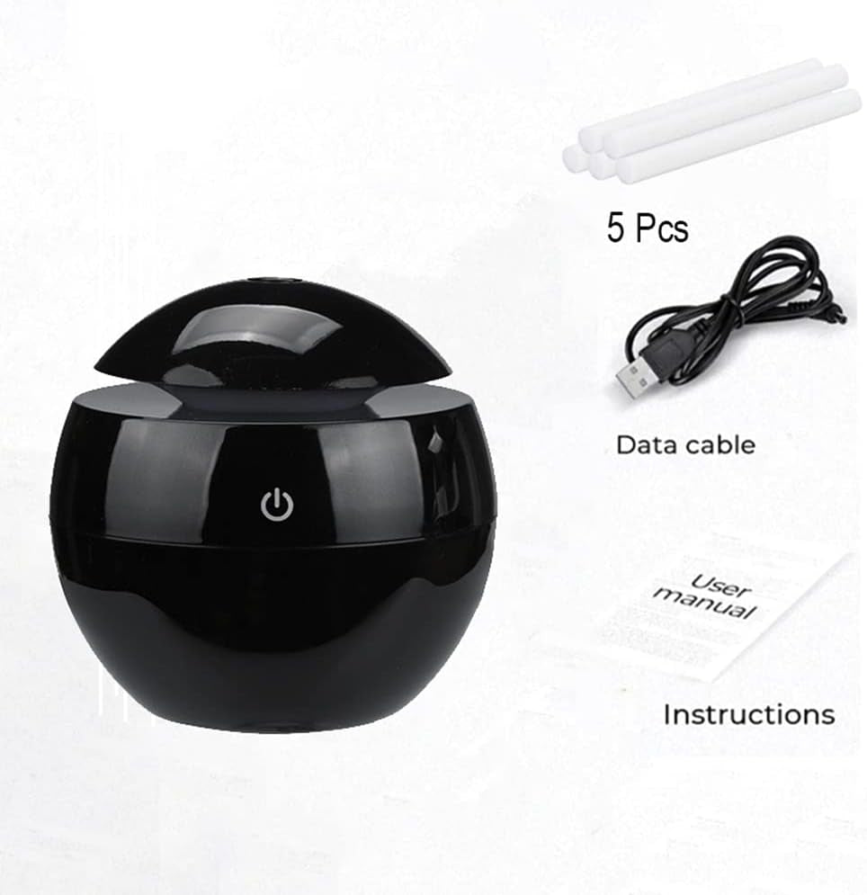 Portable Air Humidifier LED Night Light Essential Oil Diffuser Ultrasonic USB Diffuser Oil Diffuser Aromatherapy Black