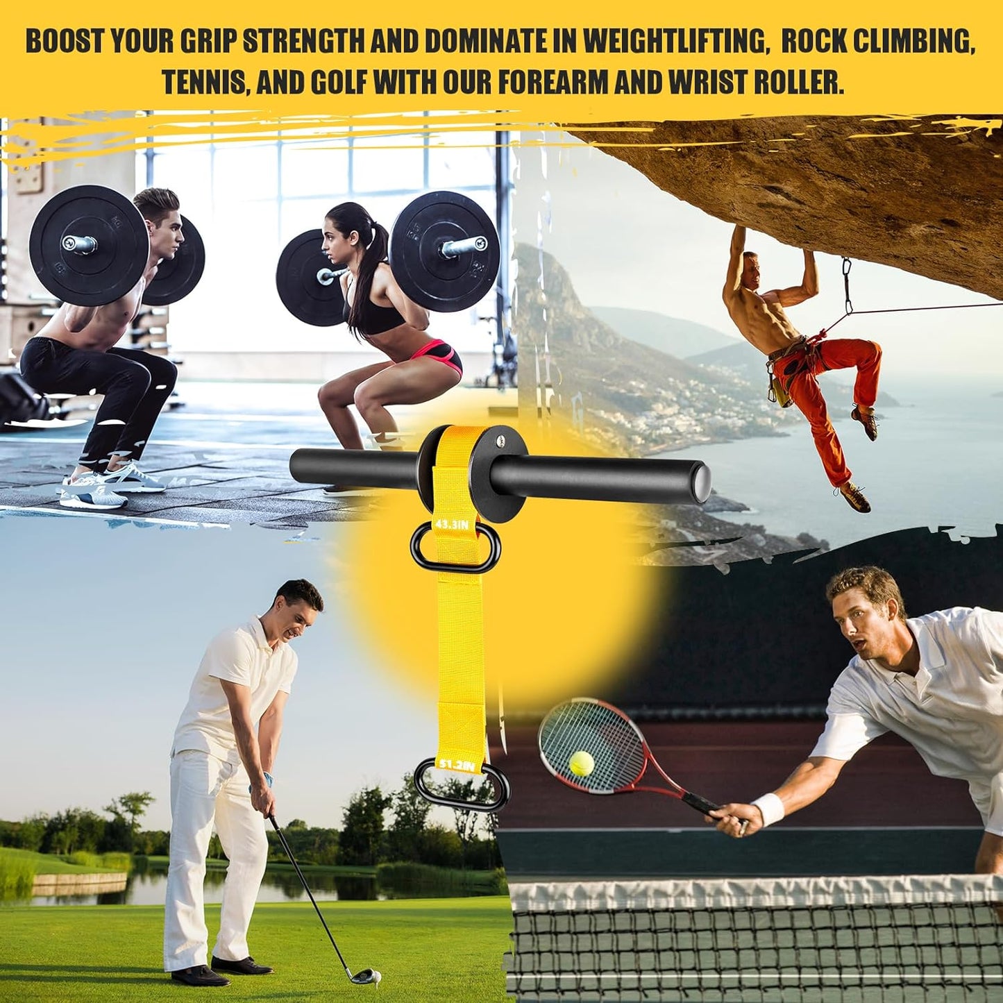 Forearm Trainer & Wrist Roller – Grip Strengthener for Home & Gym