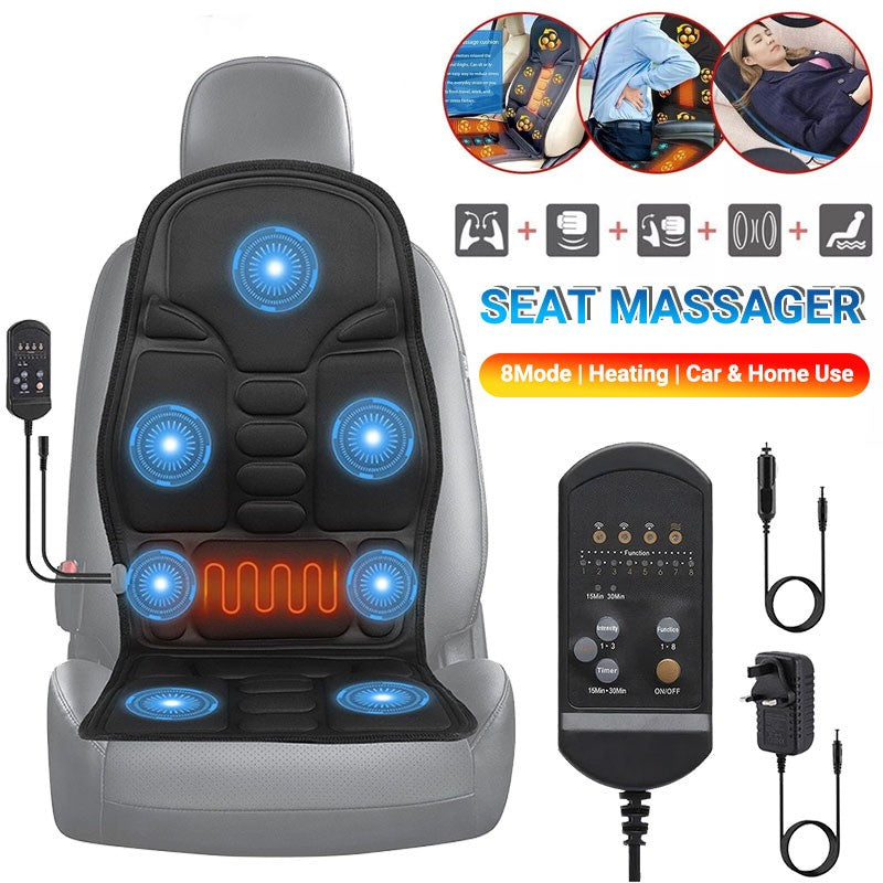 Full Back Massage Cushion with Heat – Car & Home Seat Massager Pad