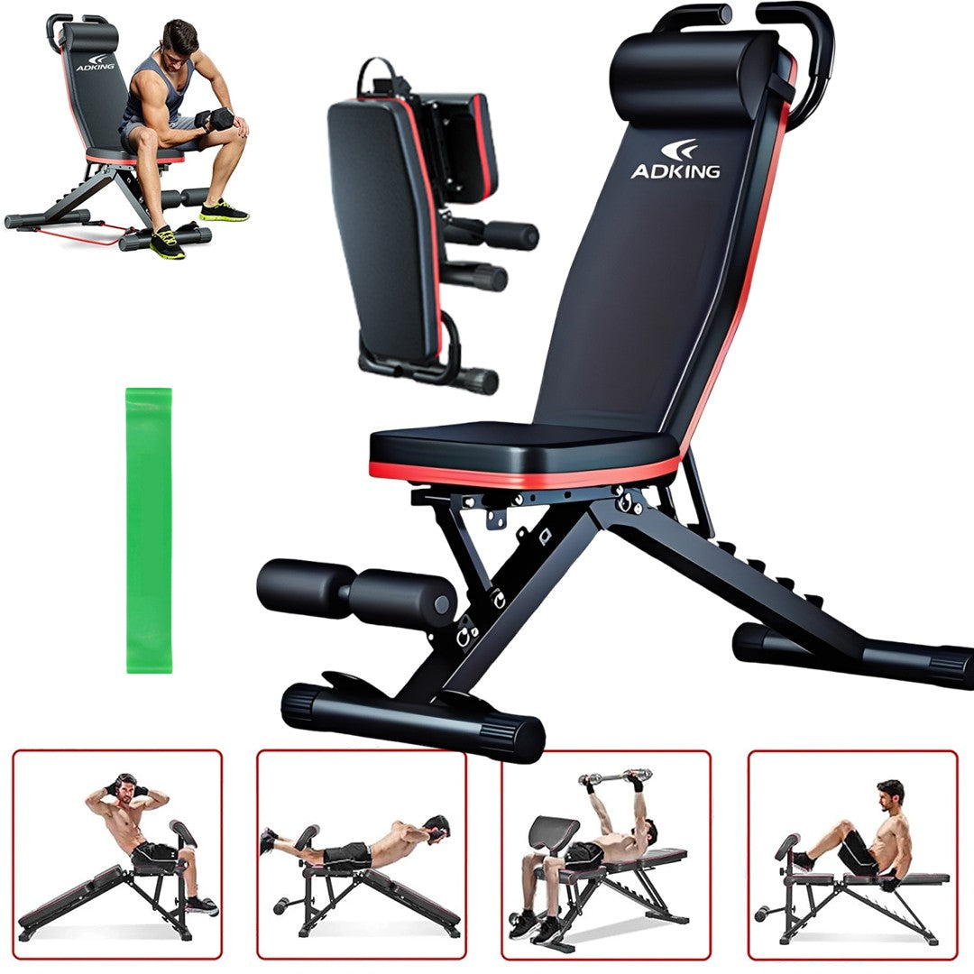 Weight Bench Adjustable Foldable Strength Training Full Body Workout Incline Gym