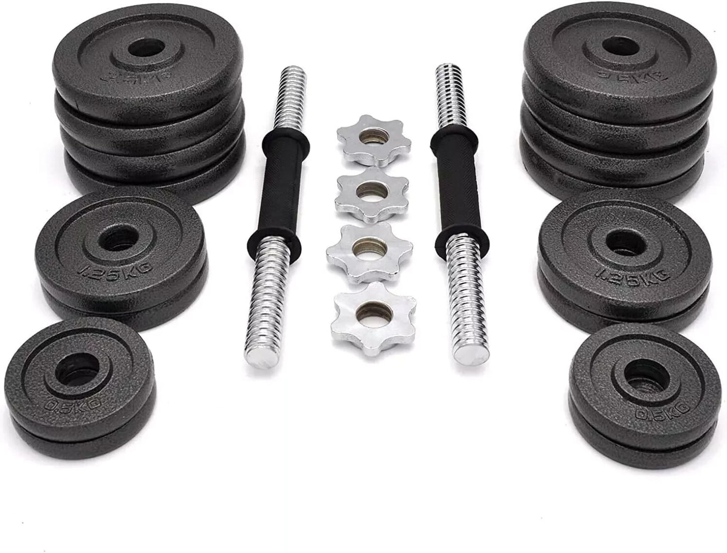 20KG Adjustable Dumbbells Pair Cast Iron Weights Set Gym Fitness Barbell