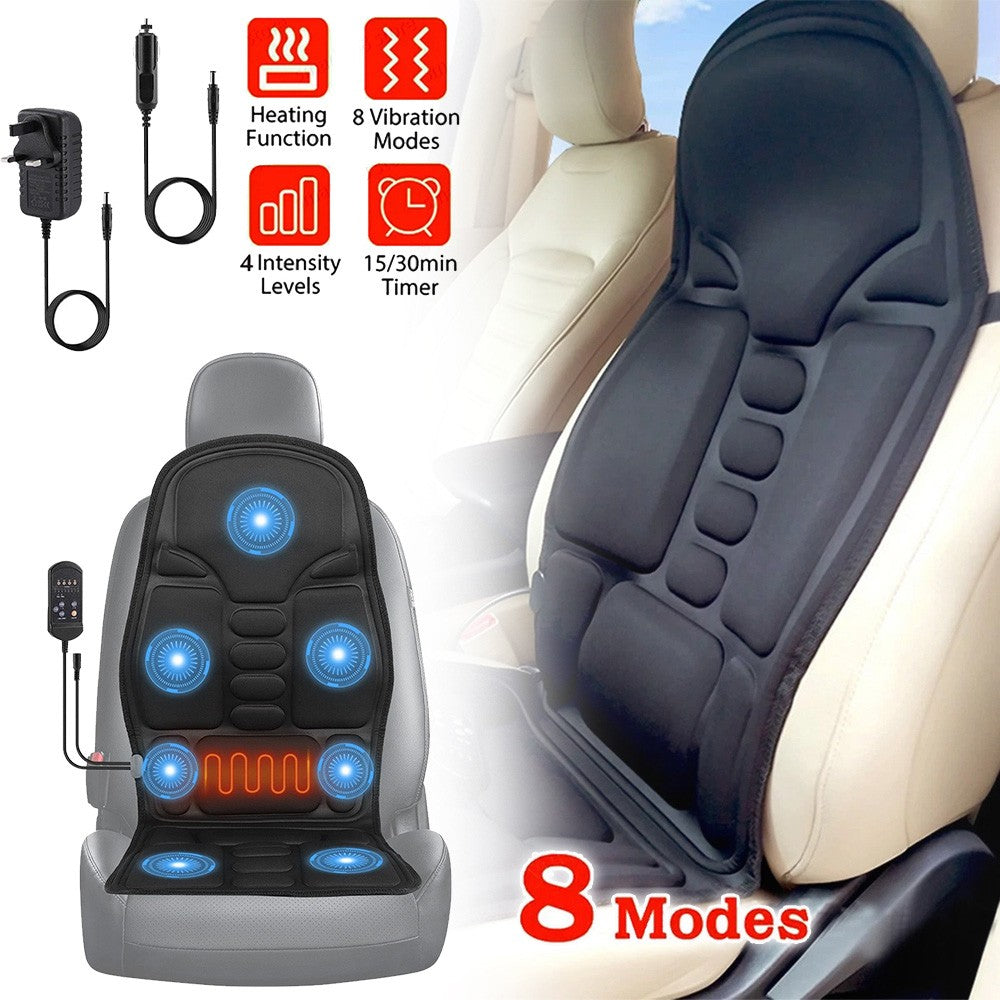 Full Back Massage Cushion with Heat – Car & Home Seat Massager Pad