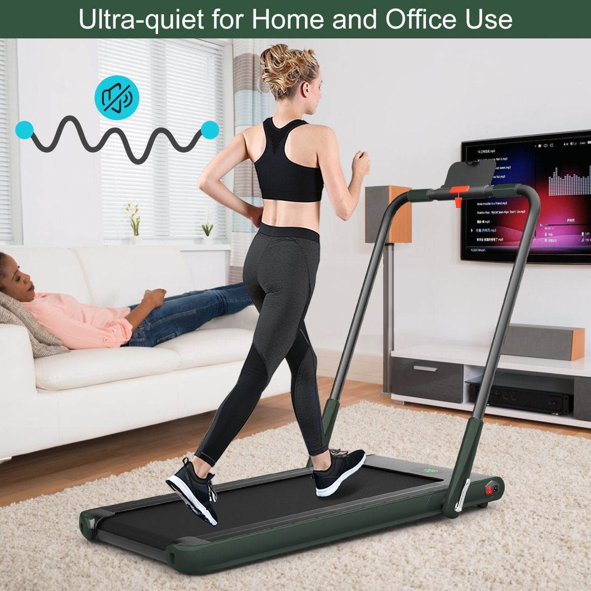 Foldable Electric Treadmill with LED Display & Bluetooth Speaker – Home Cardio Machine