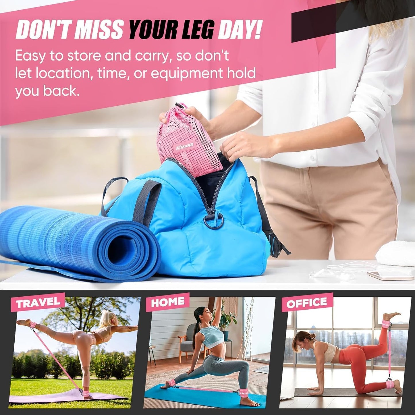 Resistance Bands Set with Ankle Straps — Legs, Glutes & Full-Body Workout Kit