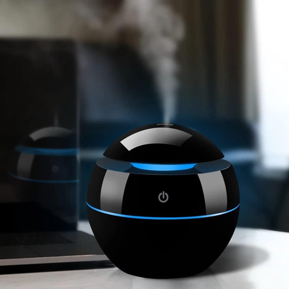 Portable Air Humidifier LED Night Light Essential Oil Diffuser Ultrasonic USB Diffuser Oil Diffuser Aromatherapy Black