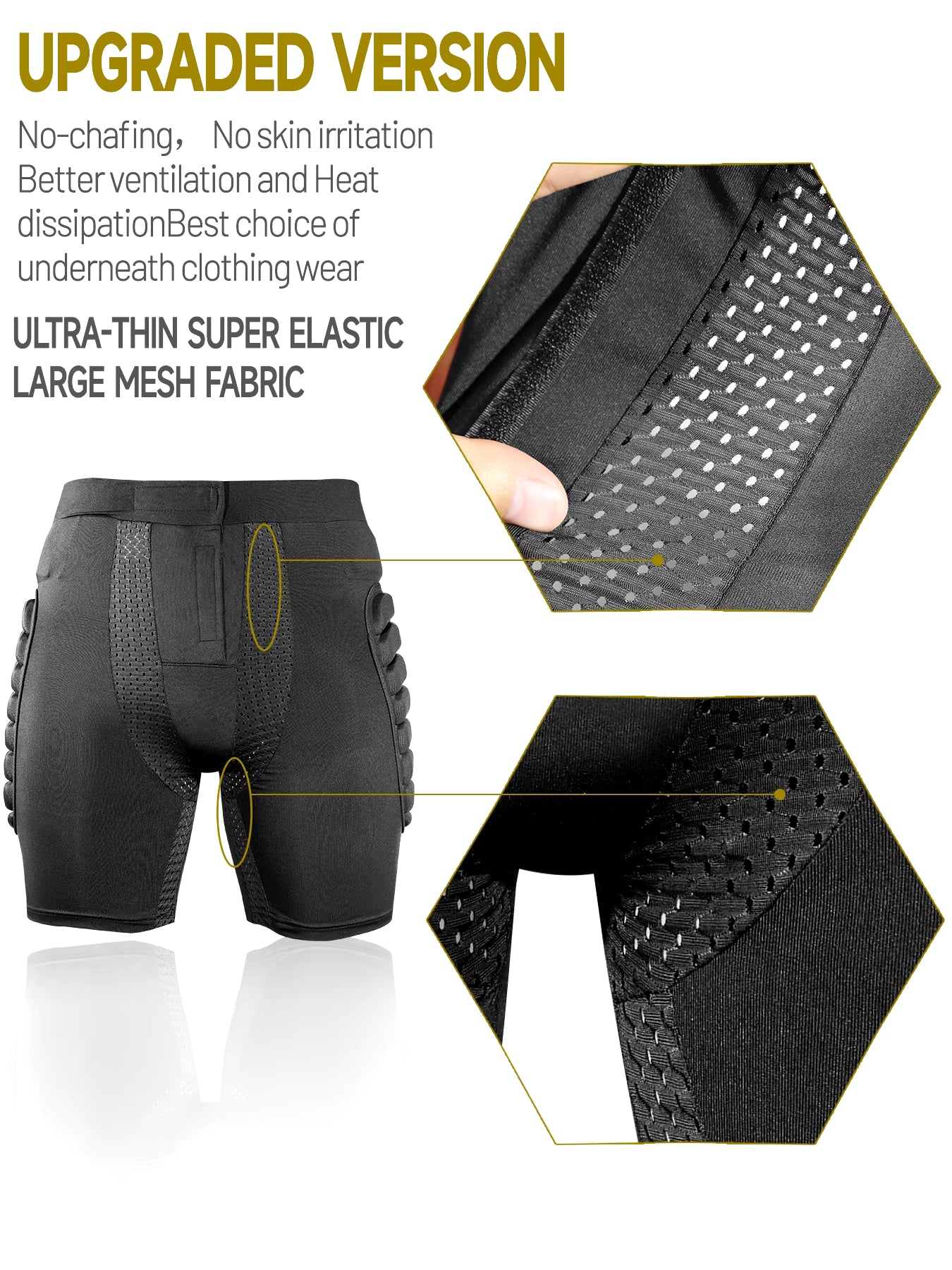3D Padded Protective Shorts – Hip & Tailbone Impact Protection (Unisex)