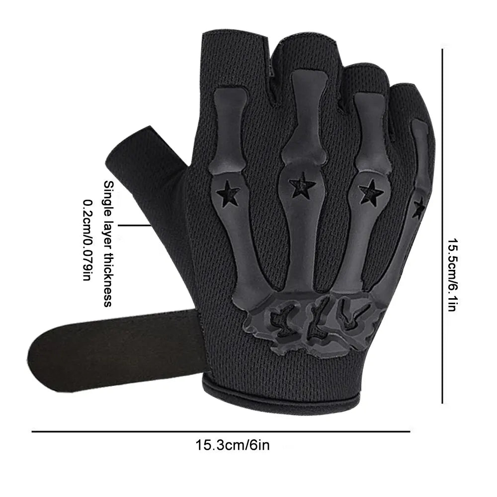 Tactical Riding Fingerless Gloves Non-Slip Half Finger Gloves for Motorcycle Cycling Climbing Hiking Hunting Outdoor Sports