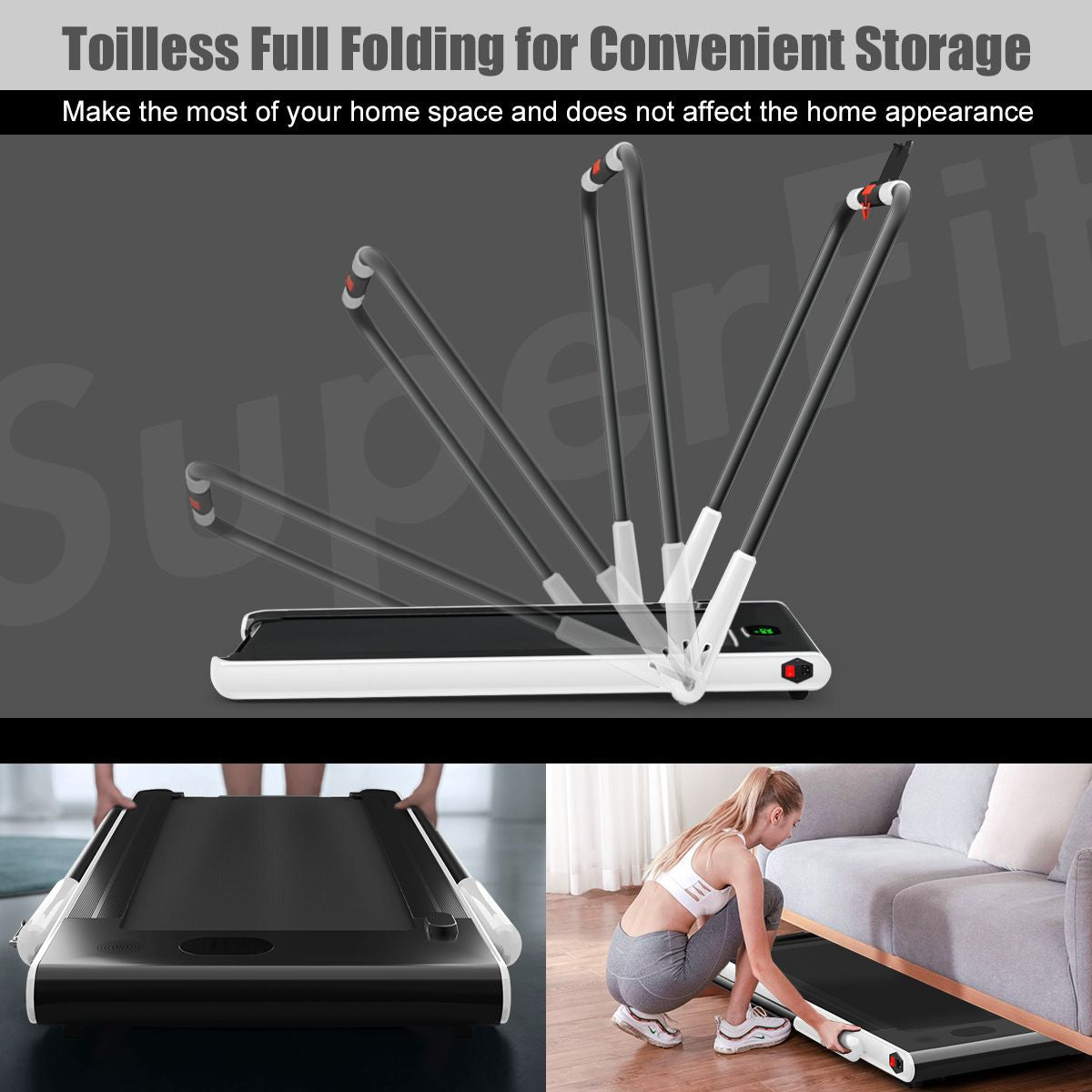 Foldable Electric Treadmill with LED Display & Bluetooth Speaker – Home Cardio Machine