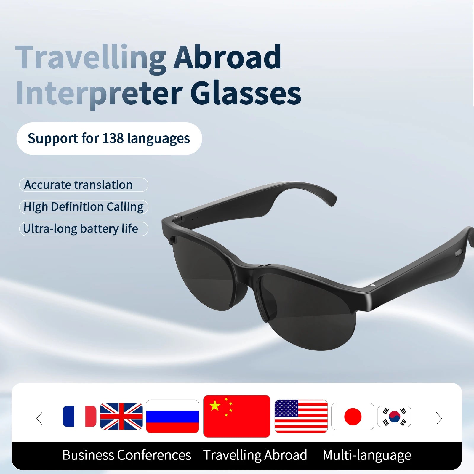 XG88 PRO AI Intelligent Translation Glasses Wireless Bluetooth Glasses with Microphone Earphone Glasses Sports Sunglasses