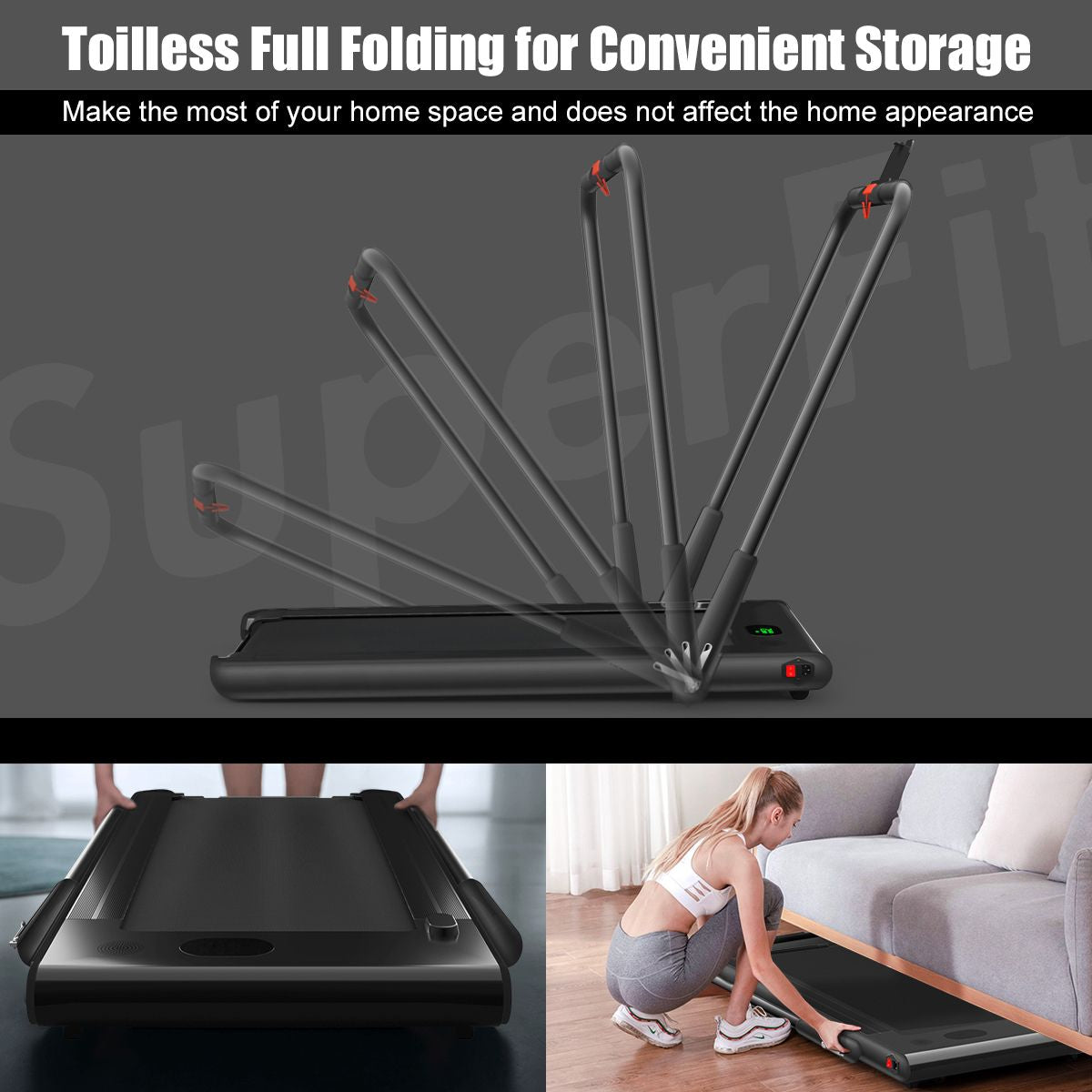 Foldable Electric Treadmill with LED Display & Bluetooth Speaker – Home Cardio Machine