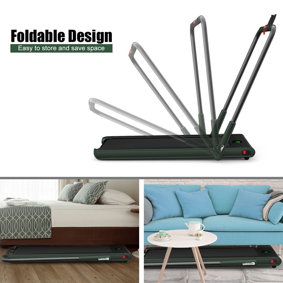 Foldable Electric Treadmill with LED Display & Bluetooth Speaker – Home Cardio Machine