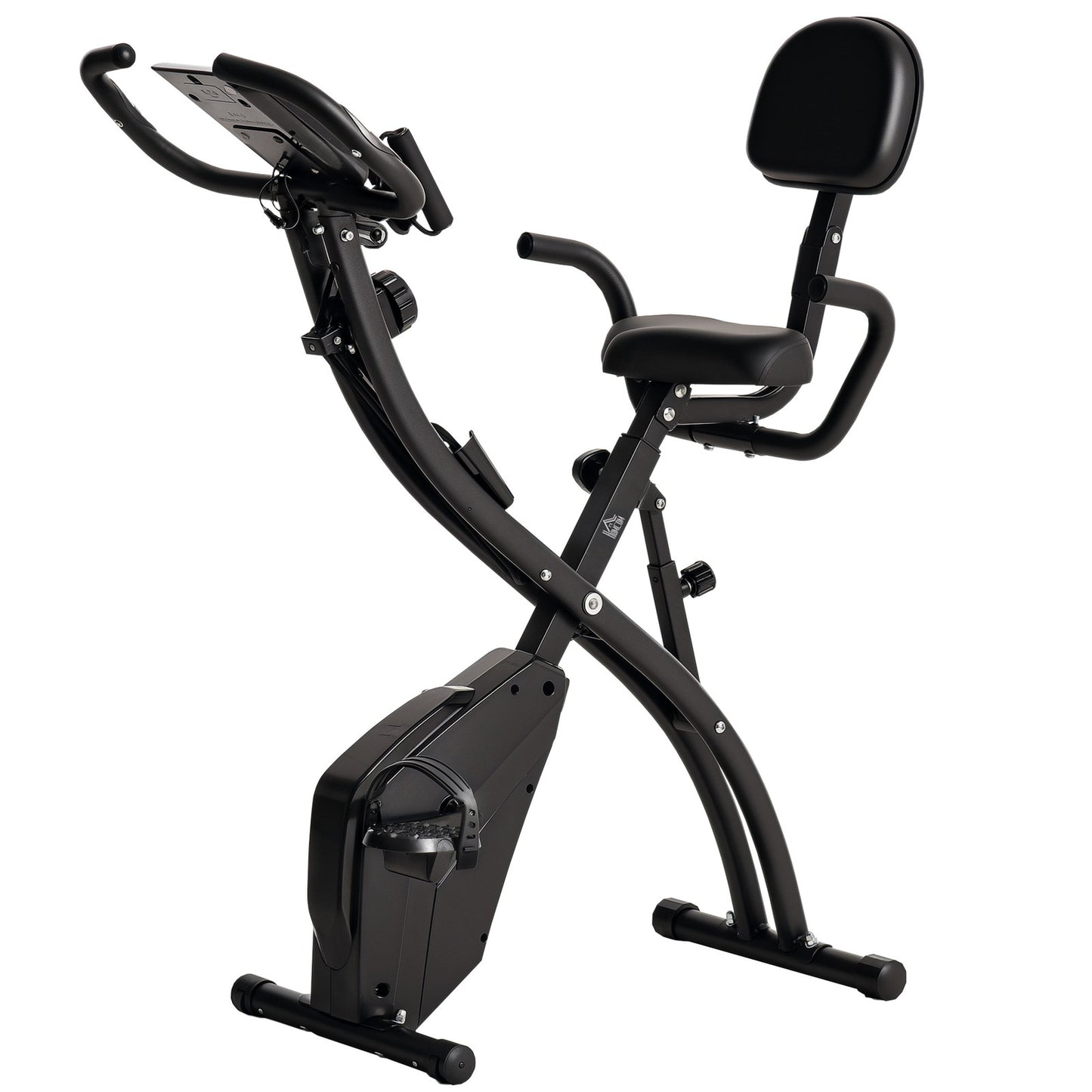 2-in-1 Folding Exercise Bike with Resistance Bands | Upright & Recumbent Cycling Machine for Home Gym