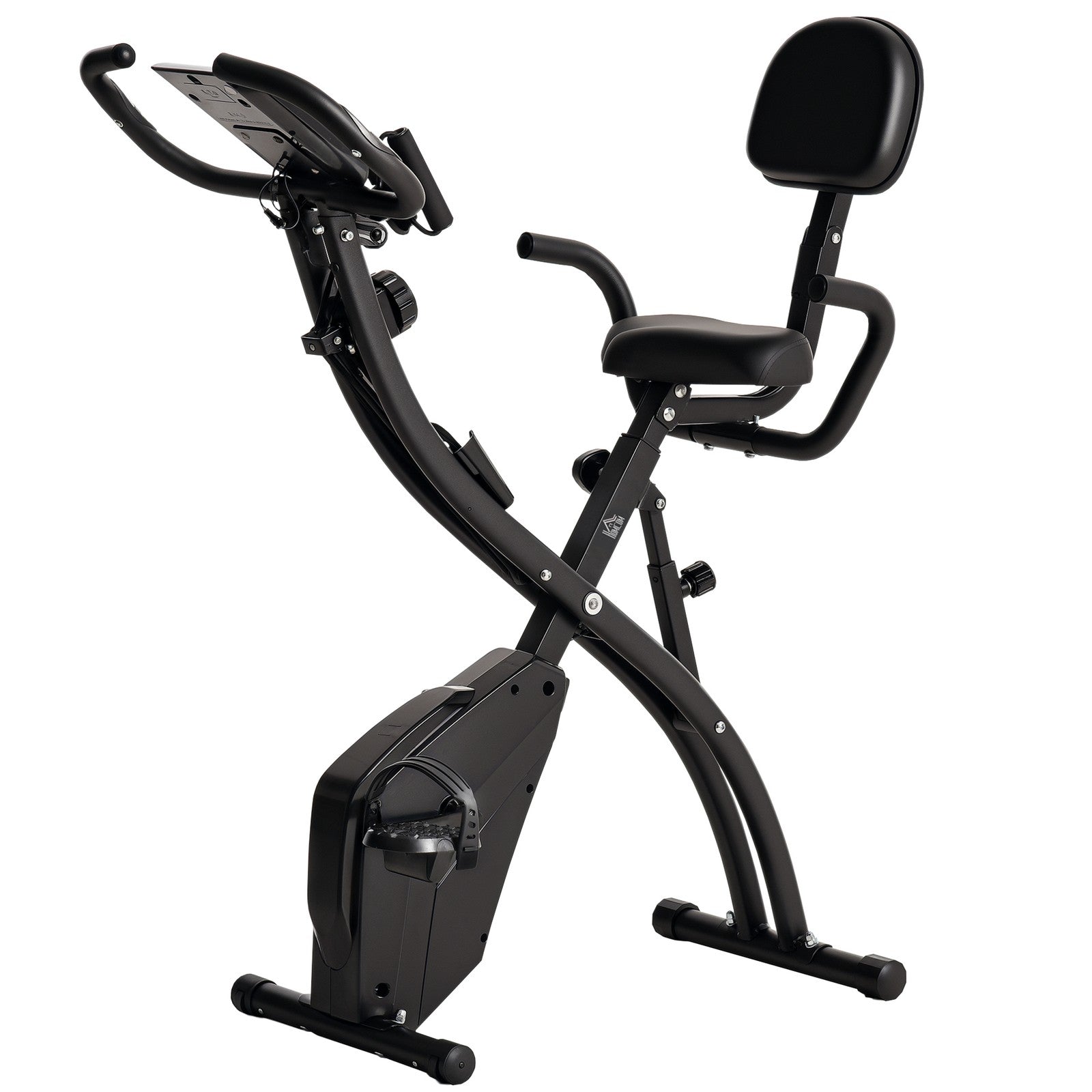 2-in-1 Folding Exercise Bike with Resistance Bands | Upright & Recumbent Cycling Machine for Home Gym