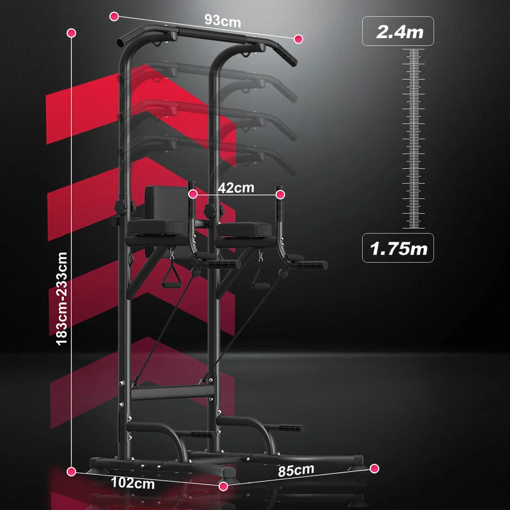 Power Tower Dip Station – Adjustable Pull-Up & Full Body Workout Machine
