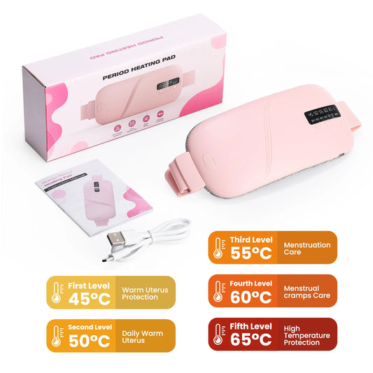 Electric Massager for Menstrual Cramps Abdomen Waist Heating Pad Women Period Relief Device Uterus Warmer Belt USB Rechargeable