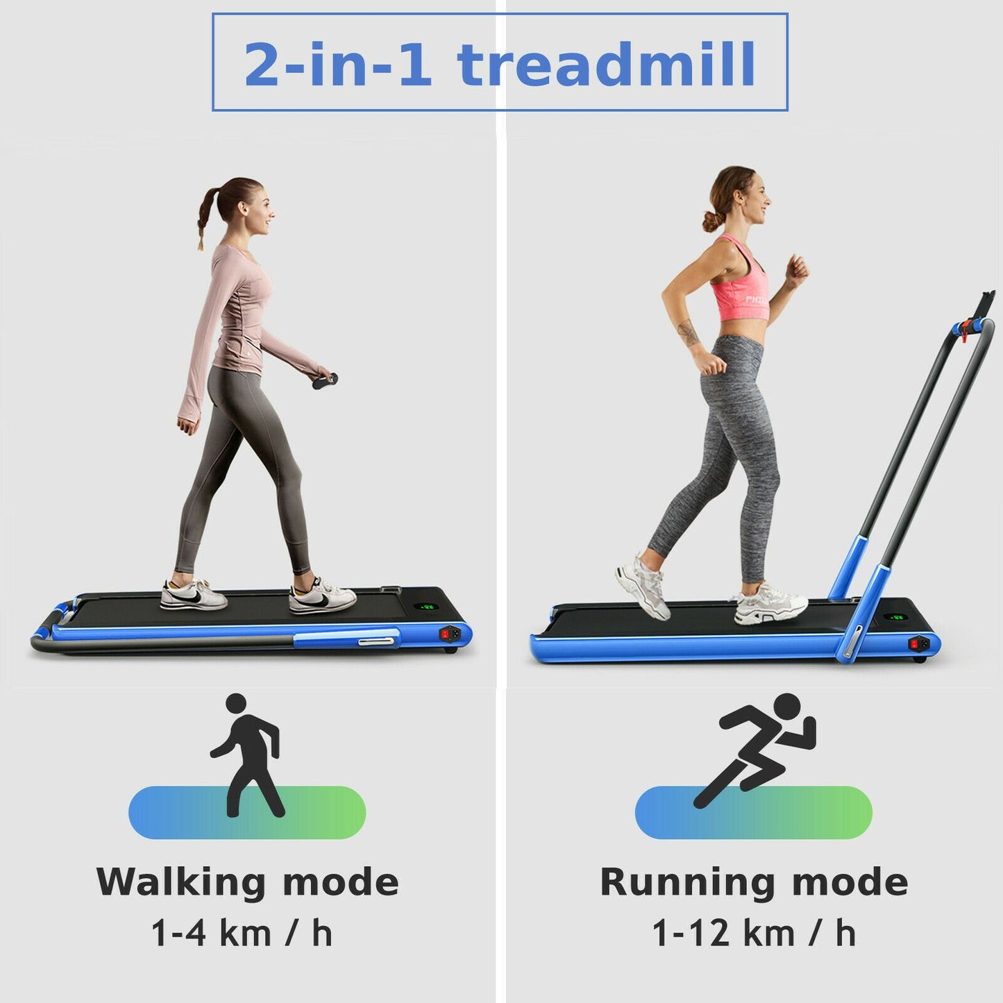 Foldable Electric Treadmill with LED Display & Bluetooth Speaker – Home Cardio Machine