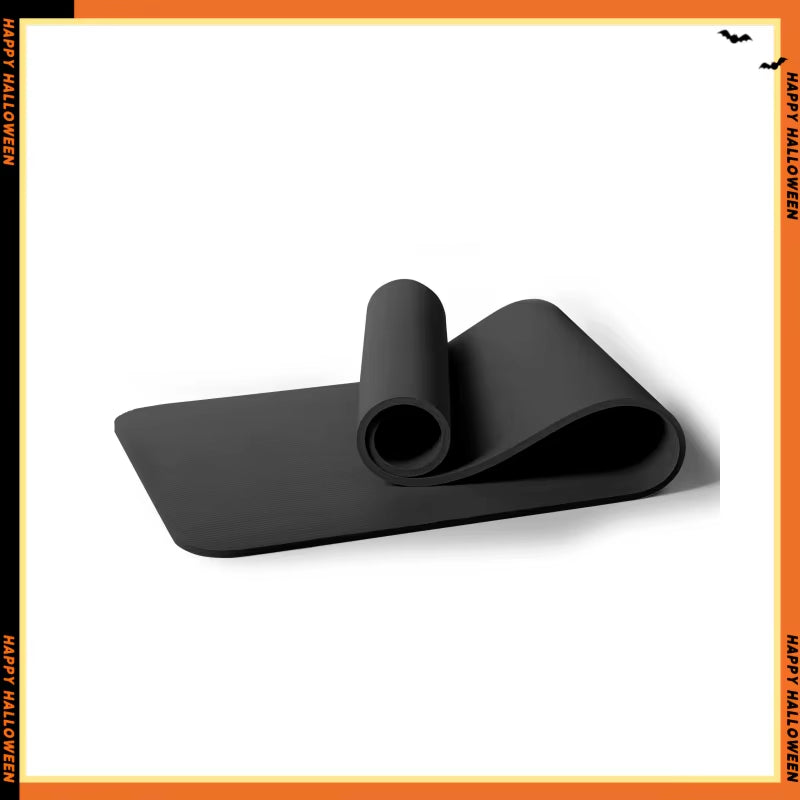 All-Purpose Workout Foam Exercise Yoga Mat, 12Mm Thickness, 72 in X 24 In, NBR Foam, Non-Slip, Carry Strap, Black