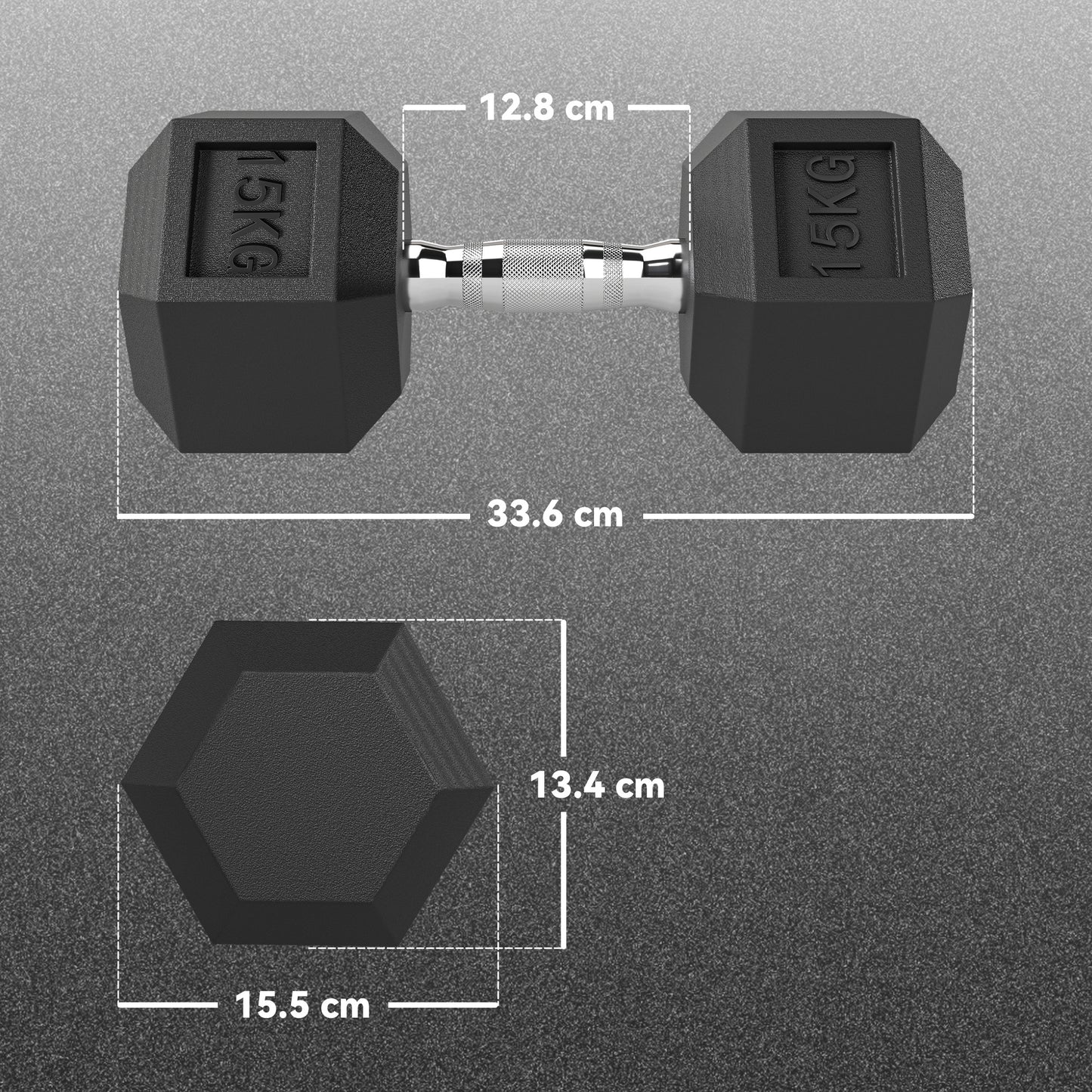Single Rubber Hex Dumbbell Encased Ergo Weights Home Exercise Gym Fitness