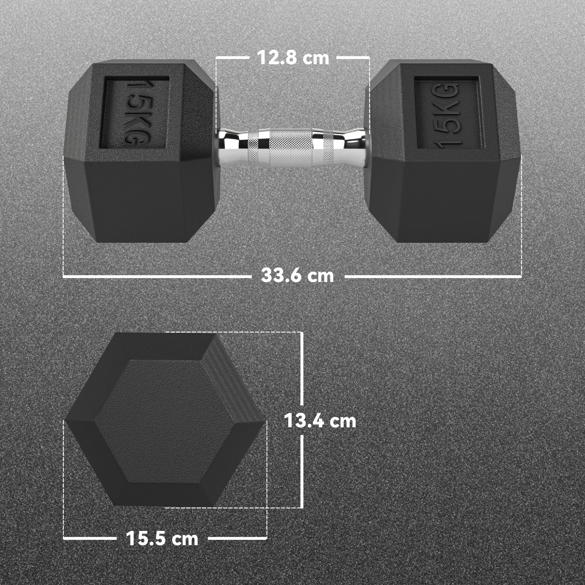 Single Rubber Hex Dumbbell Encased Ergo Weights Home Exercise Gym Fitness
