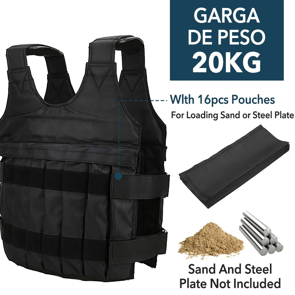 20KG Adjustable Weight Vest – Weighted Training Vest for Home & Gym Workouts (Men & Women)