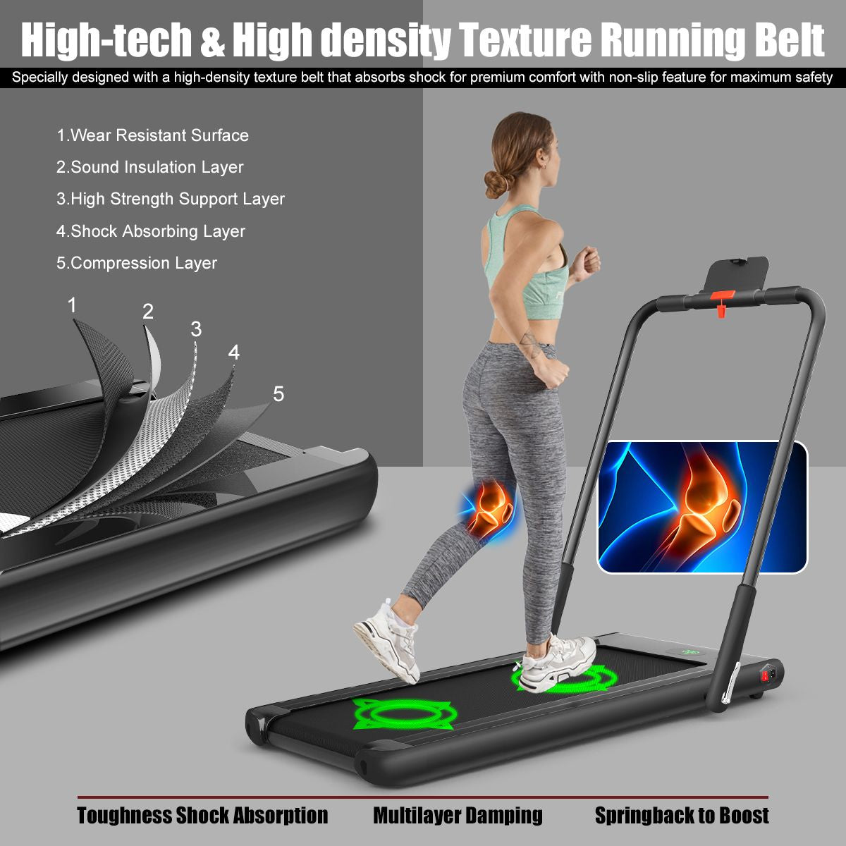 Foldable Electric Treadmill with LED Display & Bluetooth Speaker – Home Cardio Machine