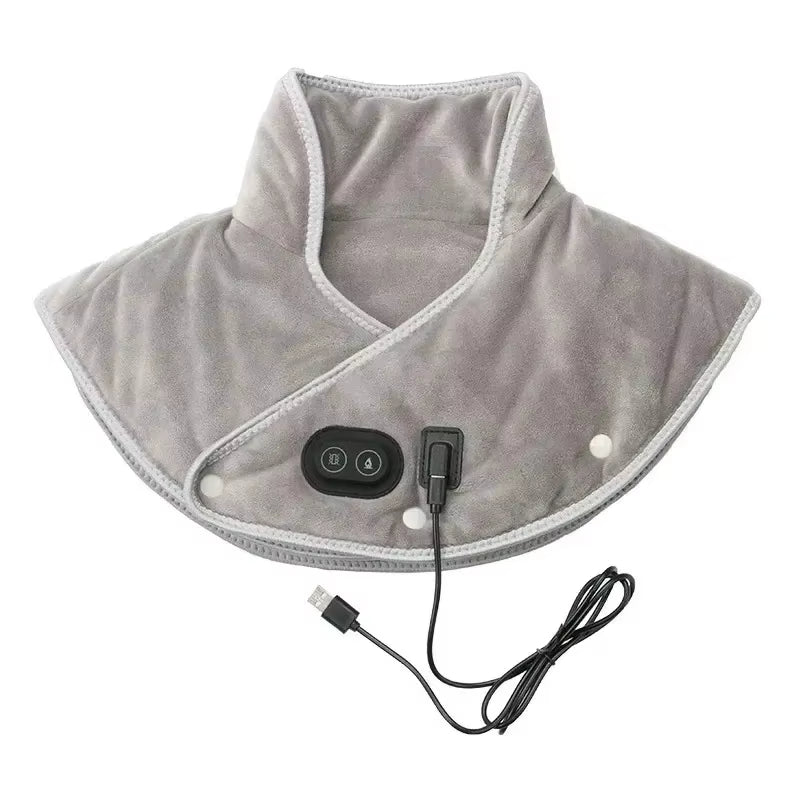 Electric Shoulder Neck Vibrating Massager Wrap Thermal Shoulder Back Warmer Heated Scarf USB Cervical Brace Relief Fatigue Tool