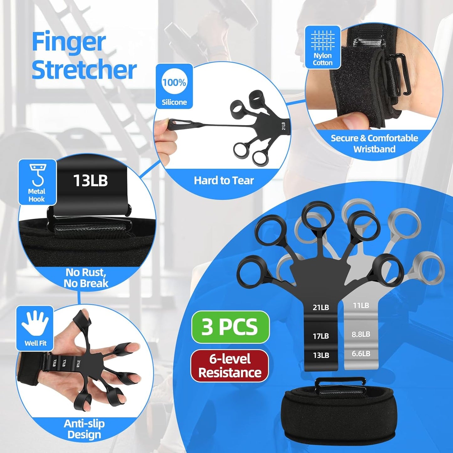 5-Piece Grip Strength Trainer Kit — Adjustable Hand & Forearm Workout Set