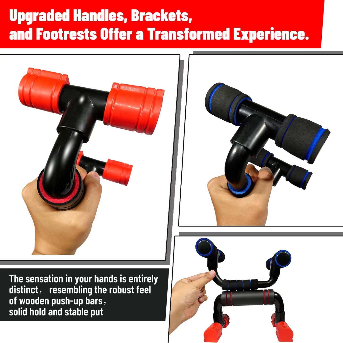 AVIVOR Push up Bars - Robust Handle Generous Foam Anti-Slip Footpads Workout Stands for Strength Training, Push up Stands